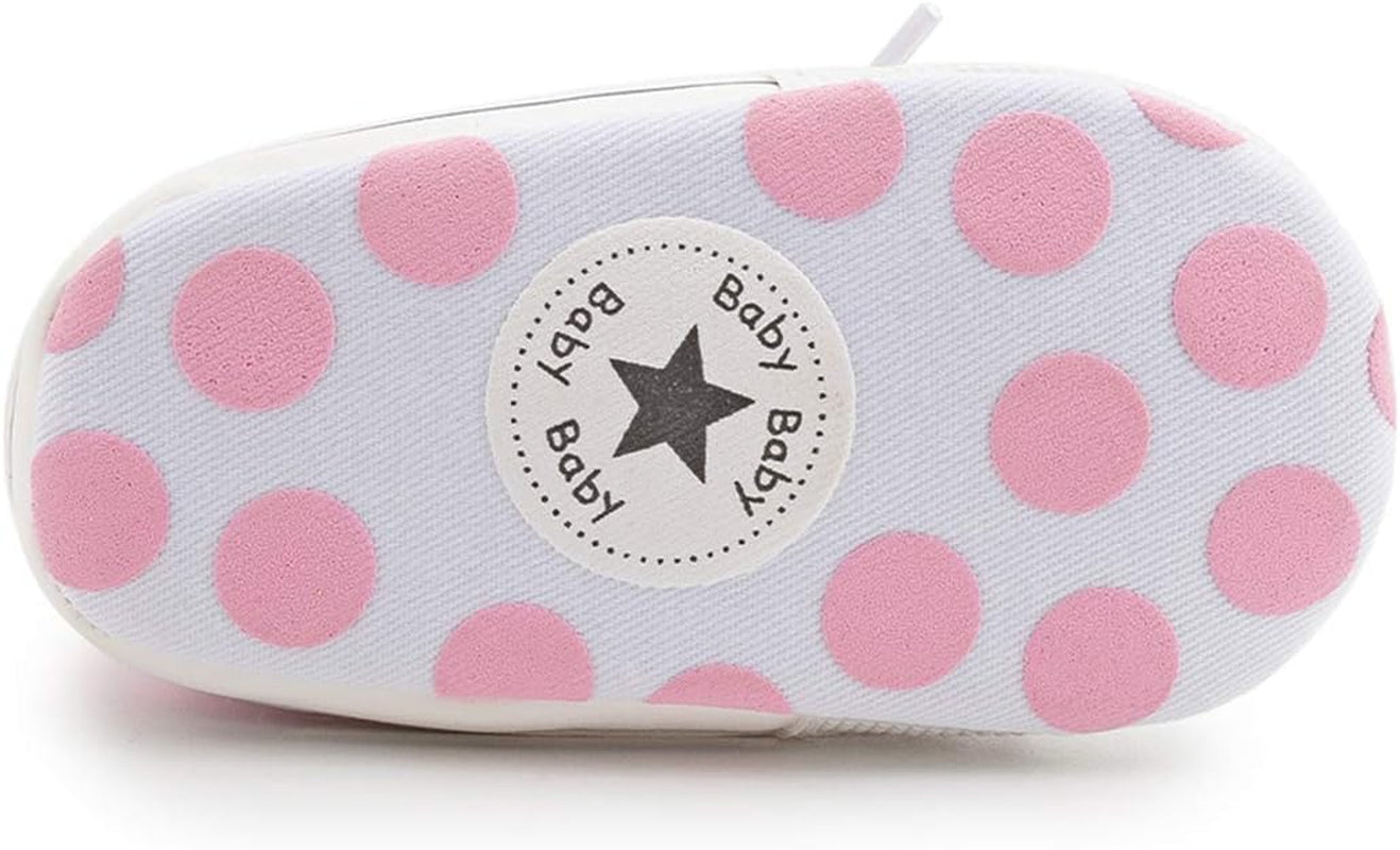 Unisex Baby Boy Girl Canvas Sneaker Soft Sole Ankle Infant First Walkers Crib Shoe