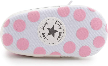 Unisex Baby Boy Girl Canvas Sneaker Soft Sole Ankle Infant First Walkers Crib Shoe