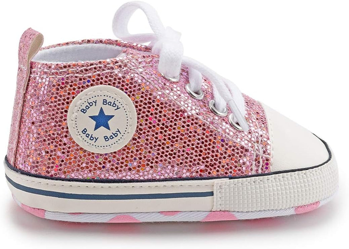 Unisex Baby Boy Girl Canvas Sneaker Soft Sole Ankle Infant First Walkers Crib Shoe
