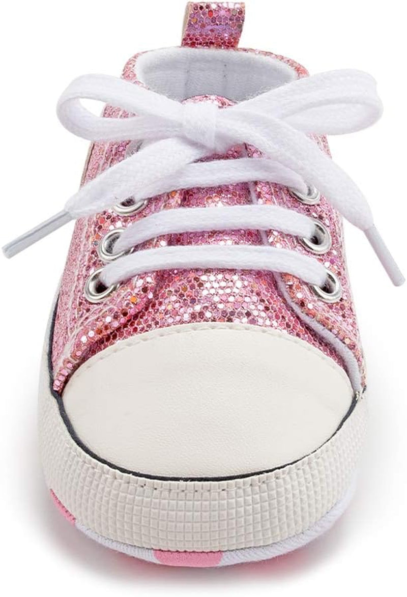 Unisex Baby Boy Girl Canvas Sneaker Soft Sole Ankle Infant First Walkers Crib Shoe