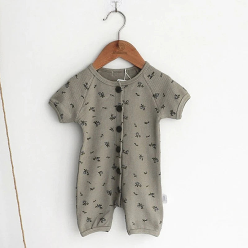 Summer Infant Baby Boys Girls Jumpsuit Korean Style Baby Boys Girls Clothes Toddler Baby Boys Girl Cotton Short Sleeve Romper