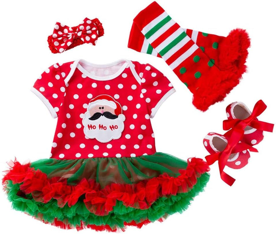 Baby Girls First Christmas Costumes Elf Lil Outfit Newborn Xmas Onesie